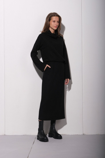 Джемпер, юбка Luitui R4034 черный - фото 1