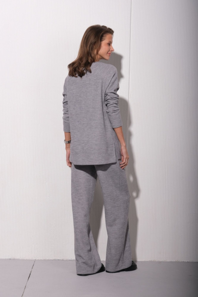 Трикотажные брюки и джемпер для повседневного образа Luitui R4032 серый - фото 5