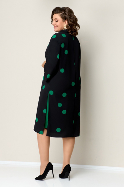 Блуза, платье VOLNA 1326 черно-изумрудный - фото 4