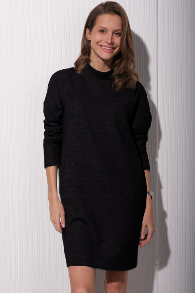 Круглогодичное платье классического стиля из трикотажа Luitui R1086 черный - фото 1
