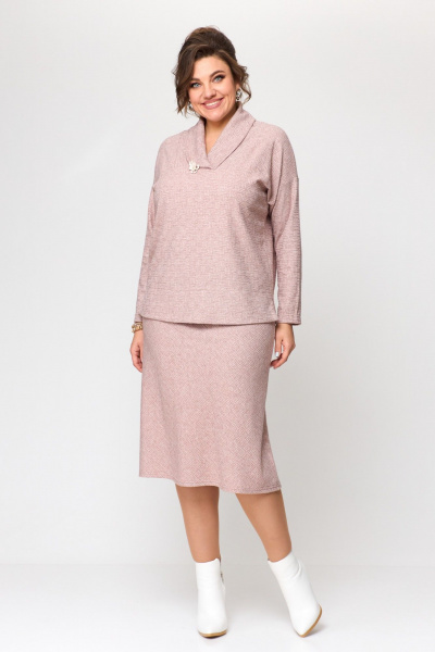 Джемпер, юбка T&N 7475 пудра - фото 2