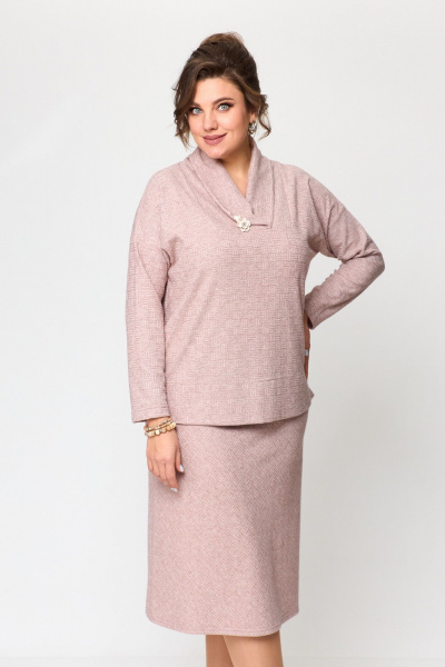 Джемпер, юбка T&N 7475 пудра - фото 4