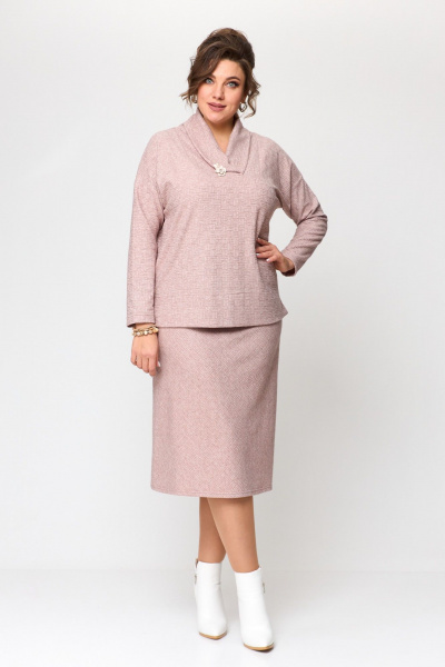Джемпер, юбка T&N 7475 пудра - фото 1