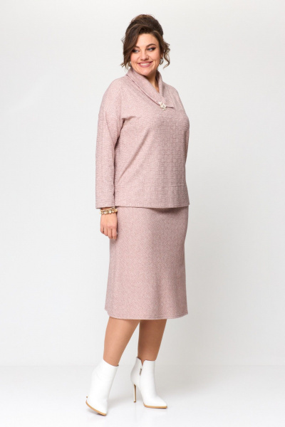 Джемпер, юбка T&N 7475 пудра - фото 3