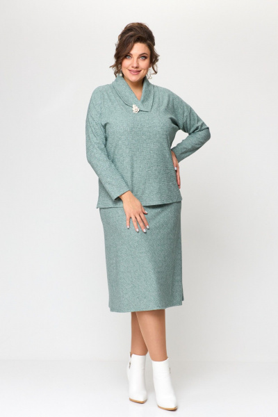 Джемпер, юбка T&N 7475 мята - фото 1