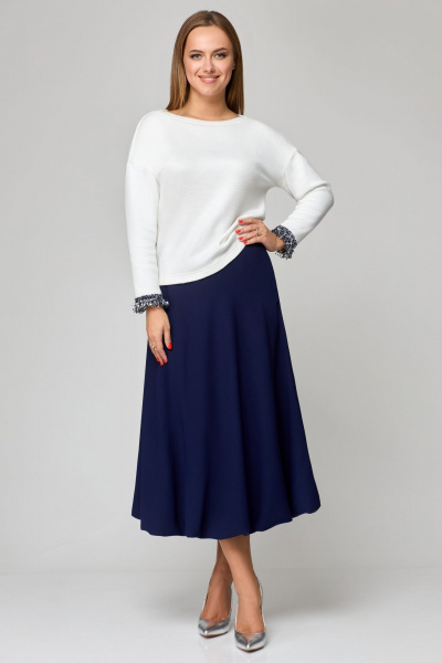 Туника, юбка Мишель стиль 1158 сине-белый - фото 9