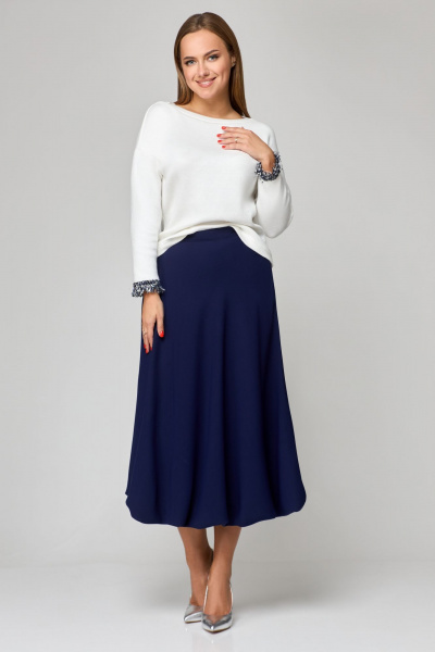Туника, юбка Мишель стиль 1158 сине-белый - фото 6