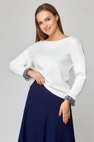 Туника, юбка Мишель стиль 1158 сине-белый - фото 5