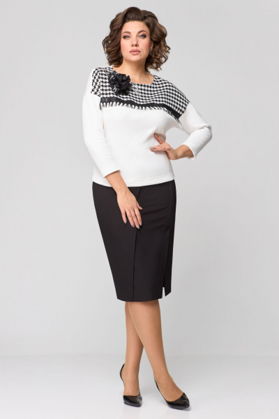Туника, юбка Мишель стиль 1164 черно-белый - фото 6