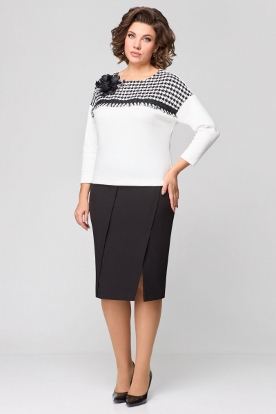 Туника, юбка Мишель стиль 1164 черно-белый - фото 2