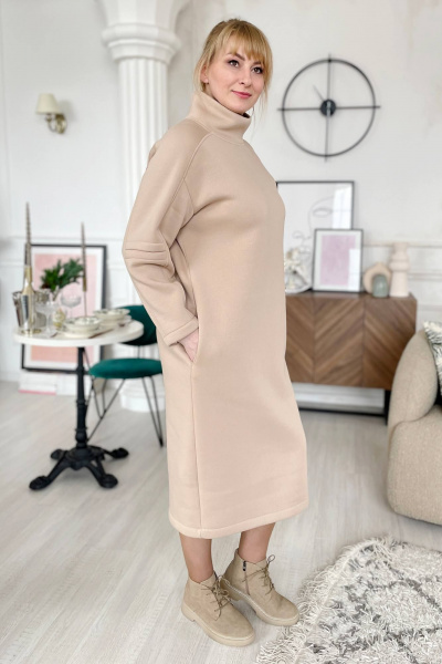 Платье Rumoda 2178 бежевый - фото 5