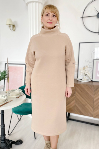 Платье Rumoda 2178 бежевый - фото 3