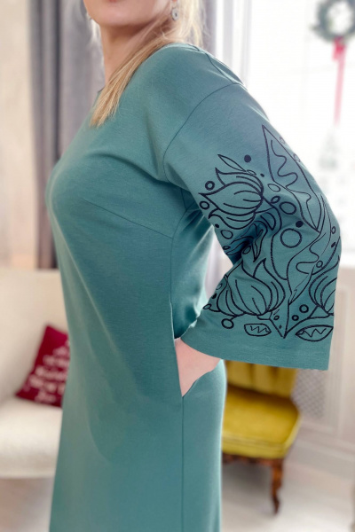 Платье Rumoda 2177 бирюзовый - фото 5