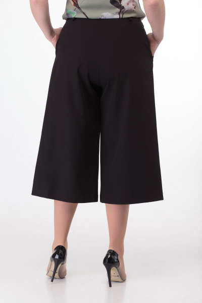 Классические кюлоты из хлопка с застежкой на гульфик Anelli 837 черный - фото 6