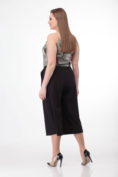 Классические кюлоты из хлопка с застежкой на гульфик Anelli 837 черный - фото 4