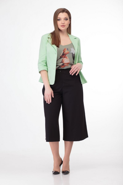 Классические кюлоты из хлопка с застежкой на гульфик Anelli 837 черный - фото 1