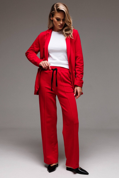 Костюм из трикотажа с жакетом и прямыми брюками GO F3065/11-02.164-170 - фото 2