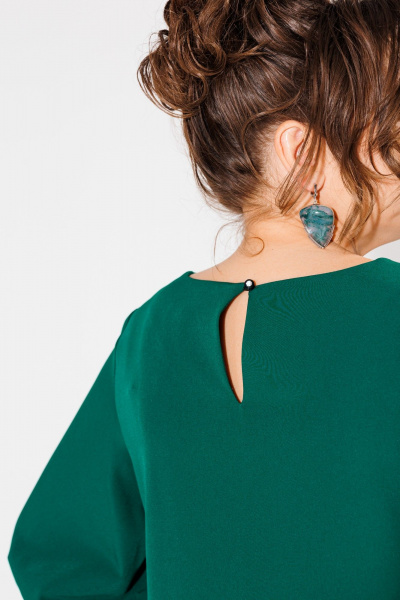 Платье из вискозы с рукавами 3/4 и разрезом Anelli 1434.1 зелень - фото 4