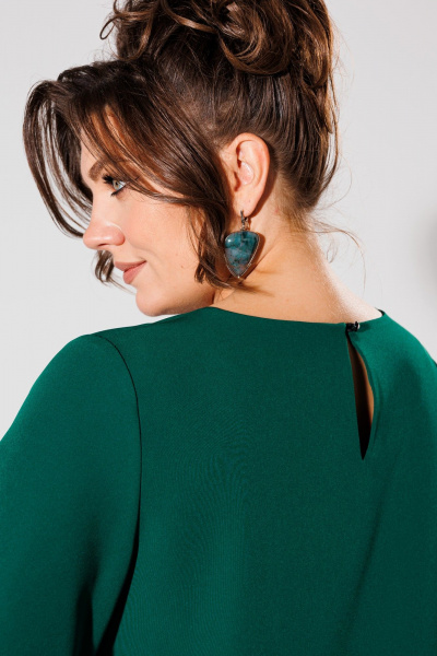 Платье из вискозы с рукавами 3/4 и разрезом Anelli 1434.1 зелень - фото 3