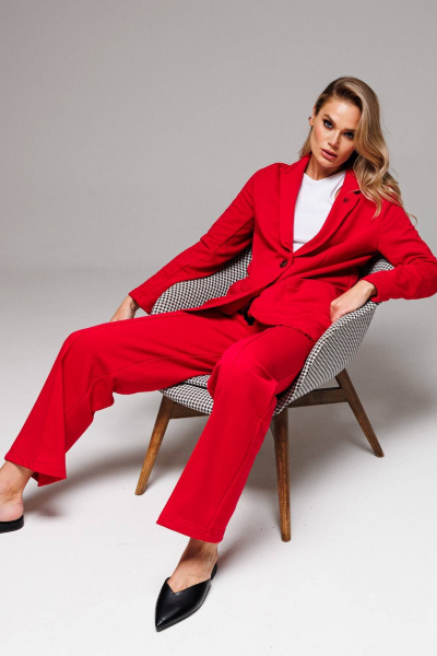 Деловой костюм из трикотажа с жакетом и брюками GO F3065/11-02.170-176 - фото 4