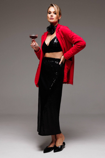 Деловой жакет из футера с карманами и застежкой на пуговицы GO F4065/11-02.170-176 - фото 8