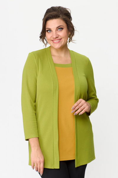 Удобная трикотажная туника большого размера для повседневной носки Zlata 4434 грушевый - фото 4