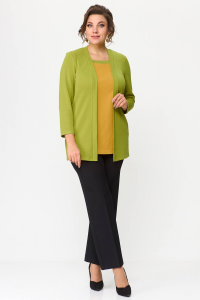 Удобная трикотажная туника большого размера для повседневной носки Zlata 4434 грушевый - фото 1