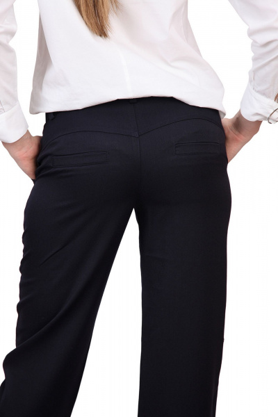 Классические брюки из текстиля с карманами и застежкой BELAN textile 1328 темно-синий - фото 4
