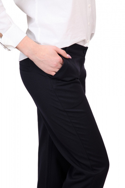 Классические брюки из текстиля с карманами и застежкой BELAN textile 1328 темно-синий - фото 3