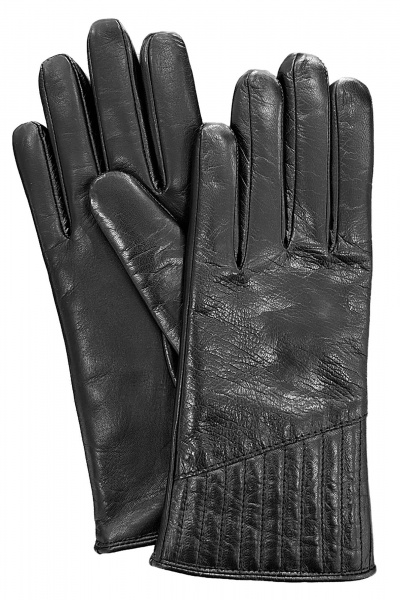 Демисезонные перчатки из меха и шерсти, черные, на каждый день ACCENT 932 черный - фото 1