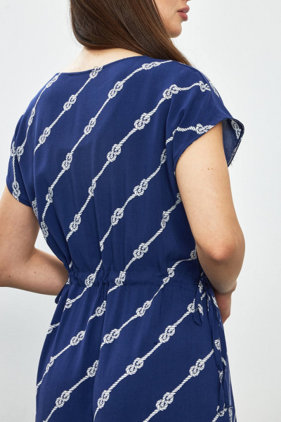 Летнее синее платье с регулируемым шнуром и двойным кроем Femme & Devur 8606 2.33F(170) - фото 5