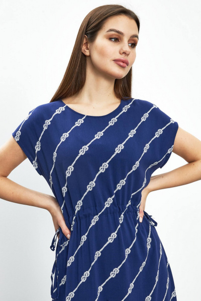 Летнее синее платье с регулируемым шнуром и двойным кроем Femme & Devur 8606 2.33F(170) - фото 2
