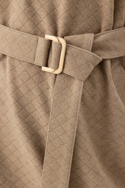 Бежевое трикотажное платье со спущенными рукавами и карманами Femme & Devur 80221 1.29F(170) - фото 5