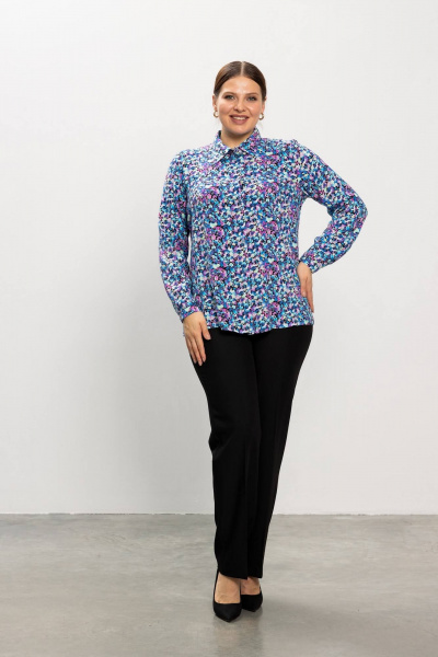Рубашка из вискозы мультиколор в стильный повседневный образ Femme & Devur 7127 3.34BF(170) - фото 2