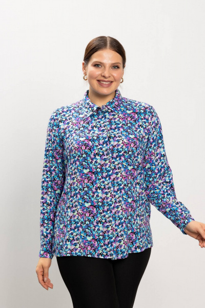 Рубашка из вискозы мультиколор в стильный повседневный образ Femme & Devur 7127 3.34BF(170) - фото 1
