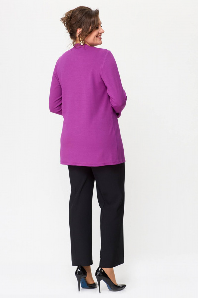 Демисезонная свободная туника из мягкого трикотажа Zlata 4434 фуксия - фото 3