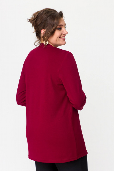 Туника свободного кроя из вискозы для повседневной носки Zlata 4434 бордовый - фото 6