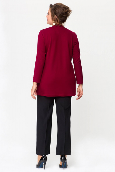 Туника свободного кроя из вискозы для повседневной носки Zlata 4434 бордовый - фото 3