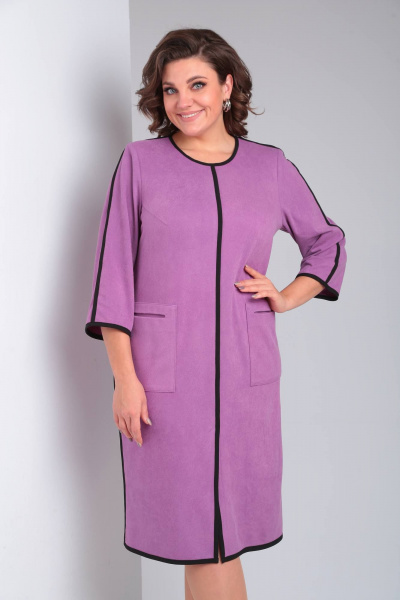 Платье из плотного трикотажа, свободного силуэта Rishelie 941 фуксия - фото 4