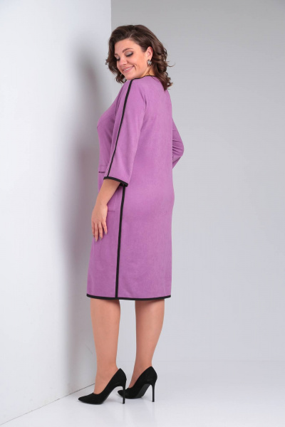 Платье из плотного трикотажа, свободного силуэта Rishelie 941 фуксия - фото 5