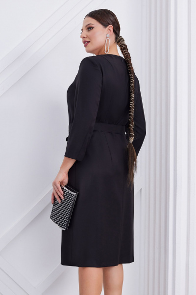 Платье с плиссировкой и поясом, эффектное и универсальное Lissana 4759 черный - фото 5