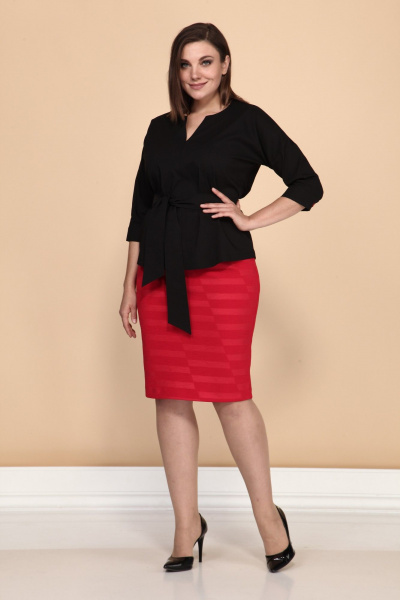 Элегантный костюм юбка-карандаш и блуза из трикотажа Klever 262/275 - фото 3