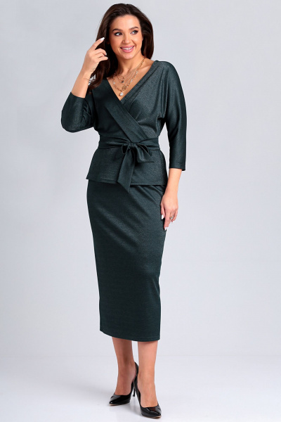 Блуза, юбка Таир-Гранд 5308 изумруд - фото 1