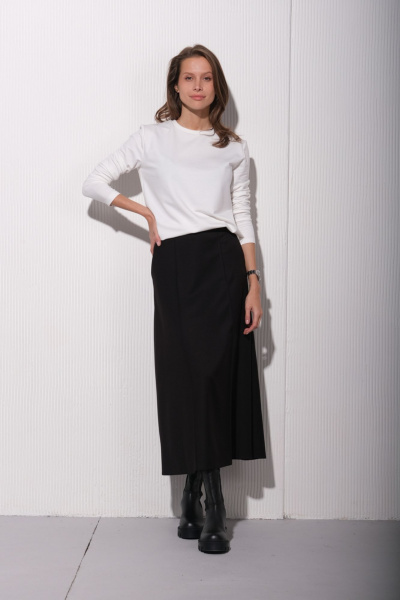 Белый трикотажный джемпер на каждый день Luitui R5033 молочный - фото 5