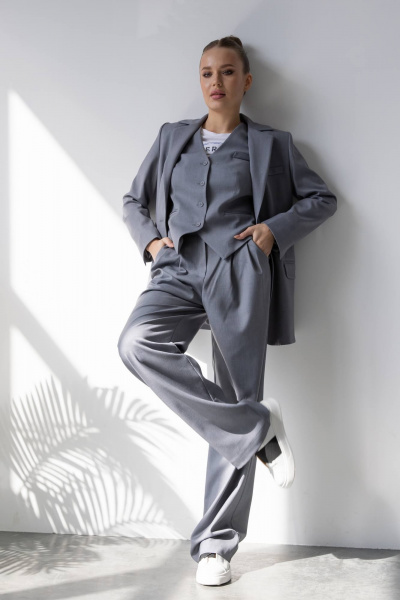 Широкие брюки палаццо с высокой посадкой и складками KORTNI 16BR11 - фото 5