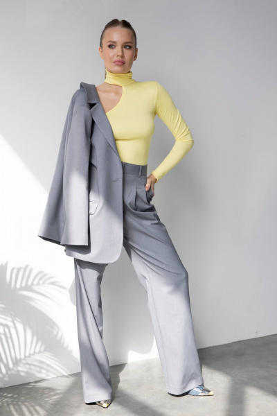 Широкие брюки палаццо с высокой посадкой и складками KORTNI 16BR11 - фото 3