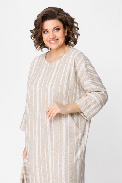 Платье Michel chic 2157 белый-бежевый - фото 11