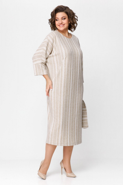 Платье Michel chic 2157 белый-бежевый - фото 7