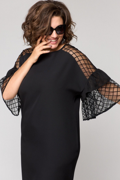 Платье EVA GRANT 7293 черный/сетка - фото 5