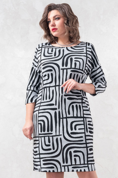 На каждый день свободное серое платье из трикотажа Avanti 1618-1 - фото 1